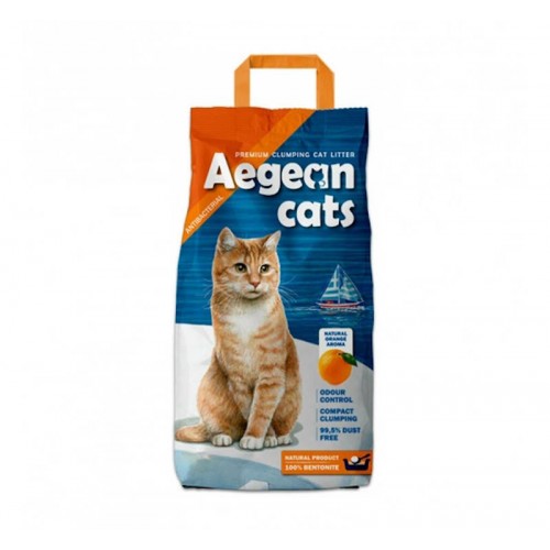 Aegean Cats Orange Άμμος Υγιεινής Μπετονίτη με Άρωμα Πορτοκάλι 5,9Lt (5Kg)