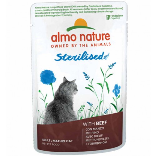 Almo Nature Functional Cat Adult Sterilized Φακελάκι Με Μοσχάρι 70gr
