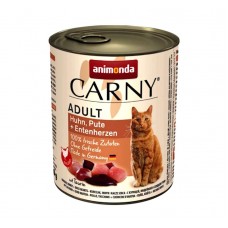 Animonda Carny Cat Adult Πατέ Με Κοτόπουλο, Γαλοπούλα & Καρδιά Πάπιας 800gr