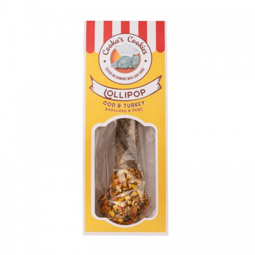 Cooka's Cookies Chewy Pop -Lollipop Με Γαλοπούλα Και Δέρμα Μπακαλιάρου 35-40gr