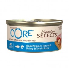 Wellness Core Signature Selects Λεπτές Νιφάδες Τόνος & Γαρίδα Σε Ζωμό 79gr