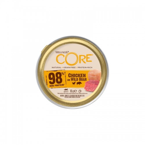 Wellness Core Cat Adult Πατέ 98% Κοτόπουλο & Αγριογούρουνο 85gr