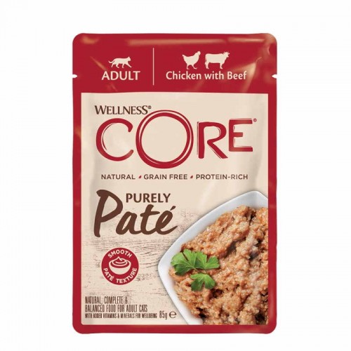Wellness Core Cat Adult Πατέ Κοτόπουλο & Μοσχάρι 85gr