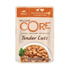 Wellness Core Tender Cuts Fillets Κοτόπουλο & Γαλοπούλα Σε Σάλτσα 85gr