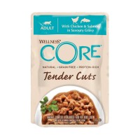 Wellness Core Tender Cuts Fillets Κοτόπουλο & Σολομός Σε Σάλτσα 85gr