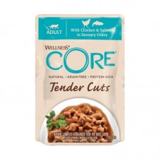 Wellness Core Tender Cuts Fillets Κοτόπουλο & Σολομός Σε Σάλτσα 85gr