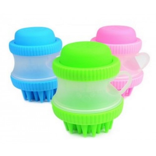 Βούρτσα Σιλικόνης Με Θήκη για Νερό & Σαπούνι για Σκύλους, Γάτες & Κουνέλια