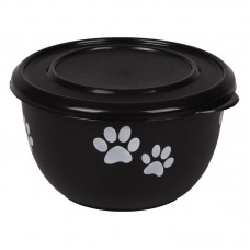 Flamingo Ανοξείδωτο Μπoλ Με Καπάκι Μαύρο (600ml)