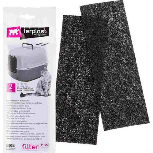 Ferplast Ανταλλακτικό Φίλτρο Άνθρακα Για Τουαλέτα Γάτας L135 (20x0.2x7cm) 2τμχ