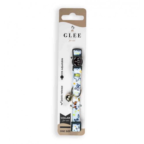 Glee Περιλαίμιο Γάτας Ιμάντας με Πλαστικό Κούμπωμα Ασφαλείας & Κουδουνάκι Funny Cat (10mmx30cm)