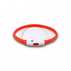 Glee Φωτιζόμενο Περιλαίμιο Ασφαλείας για Σκύλους Κόκκινο (55cm)- M