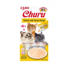 Ciao Churu Λιχουδιά σε Κρέμα με Γεύση Κοτόπουλο & Τυρί για Γάτες (4x14gr)