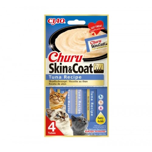 Ciao Churu Skin & Coat Λιχουδιά σε Κρέμα με Γεύση Τόνο για Γάτες (4x14gr)
