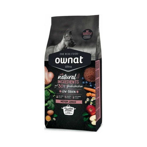Ownat Ultra Low Grain Junior Medium Chicken & Vegetables 3Kg