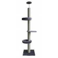 Pet Interest Γατόδεντρο Cat Tower To Ceiling Grey 2 Nests (60x60x248cm)
