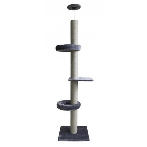 Pet Interest Γατόδεντρο Cat Tower To Ceiling Grey 2 Nests (60x60x248cm)