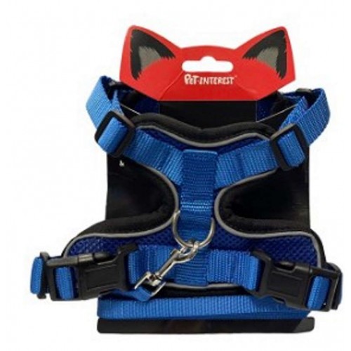Pet Interest Επιστήθιο H - Harness & Οδηγός για Γάτες Μπλε/X-Small