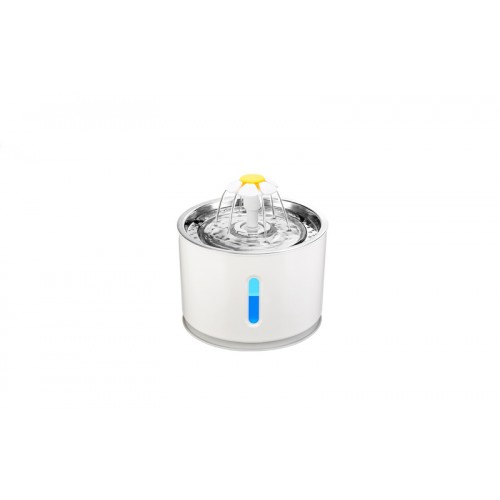 Pet Interest Στρογγυλό Ανοξείδωτο Ηλεκτρικό Συντριβάνι με Led Φωτισμό Γκρι 2.4Lt