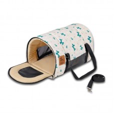 PQP Τσάντα Μεταφοράς Αεροπλάνου Για Σκύλους Γάτες & Τρωκτικά Μπεζ με Σκυλάκια 