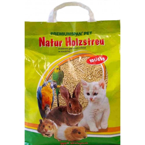 Premiumspan Pet Natur Holzstreu Φυσικό Υπόστρωμα 6Kg/10lt