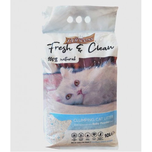 Princess Baby Powder Άμμος Υγιεινής Μπετονίτη με Άρωμα Πούδρας 10Lt (8,5Kg)