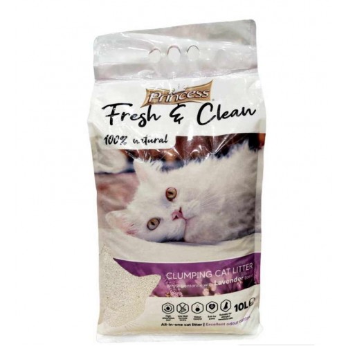 Princess Lavender Άμμος Υγιεινής Μπετονίτη με Άρωμα Λεβάντα 10Lt (8,5Kg)