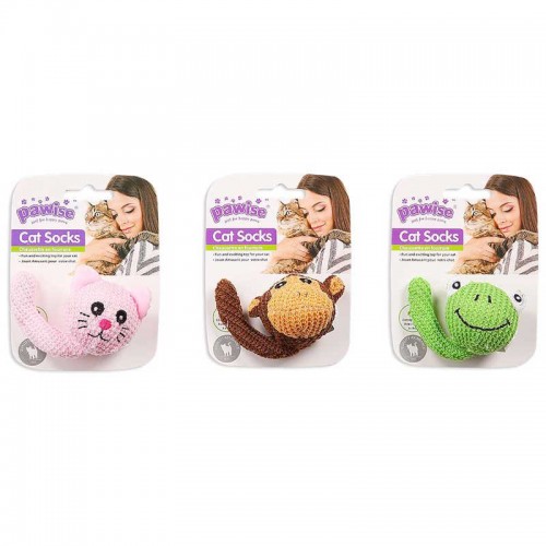 Pawise Cat Socks Λούτρινο Ζωάκι με Κουδουνάκι & Catnip (10cm)