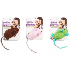 Pawise Cat Socks Λούτρινο Ποντικάκι με Κουδουνάκι & Catnip (17cm)