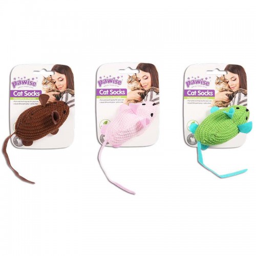 Pawise Cat Socks Λούτρινο Ποντικάκι με Κουδουνάκι & Catnip (17cm)