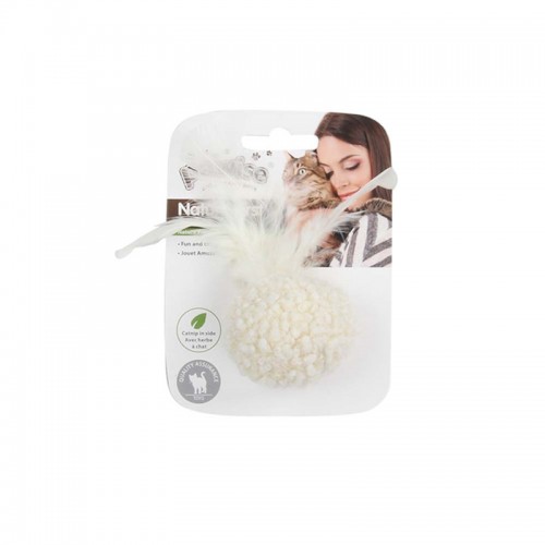 Pawise Simple Cat Λούτρινη Μπάλα με Φτερά & Catnip (14cm)
