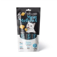 Wellfed Meat Mellows Λιχουδιά σε Ρολάκια με Γεύση Κοτόπουλο & Σολομό για Γάτες (3x10gr)