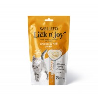 Wellfed Lick N' Joy Λιχουδιά σε Κρέμα με Γεύση Κοτόπουλο & Κριλ για Γάτες (5x14gr)