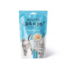 Wellfed Lick N' Joy Λιχουδιά σε Κρέμα με Γεύση Ψάρια Ωκεανού (5x14gr)