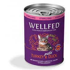 Wellfed Cat Adult Sterilised Πατέ Με Γαλοπούλα & Πάπια 400gr