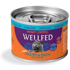 Wellfed Cat Adult Sterilised Πατέ Με Πουλερικά & Κεχρί Για Έλεγχο Βάρους 200gr