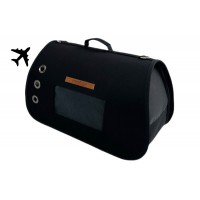 Woofmoda Τσάντα Μεταφοράς Για Σκύλους Γάτες & Τρωκτικά, Μάυρη Για Αεροπλάνο 