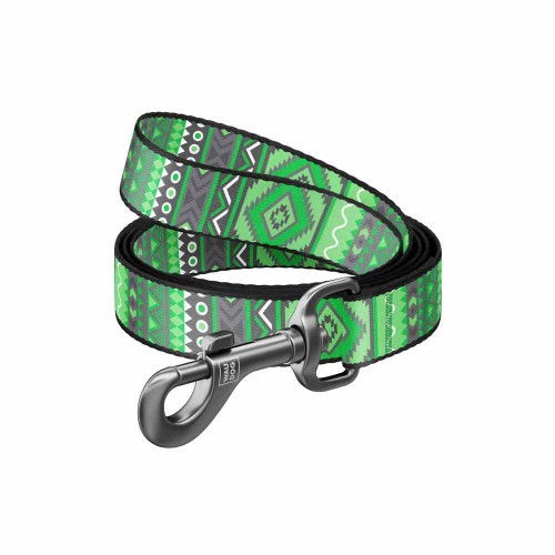 Wau Dog Οδηγός Περιπάτου Nylon Short Leash - Etno Green (122cm)