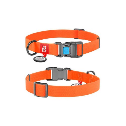 Wau Dog Αδιάβροχο Περιλαίμιο με Smart ID & Πλαστικό Κούμπωμα - Πορτοκαλί