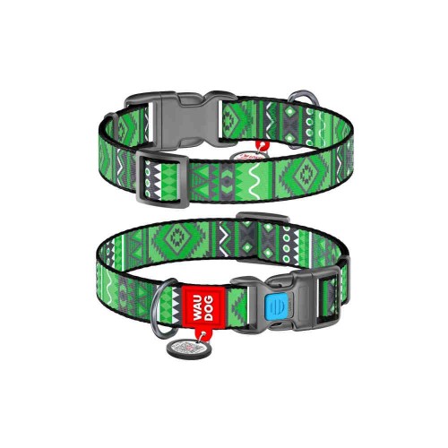 Wau Dog Περιλαίμιο με Smart ID & Πλαστικό Κούμπωμα - Etno Green