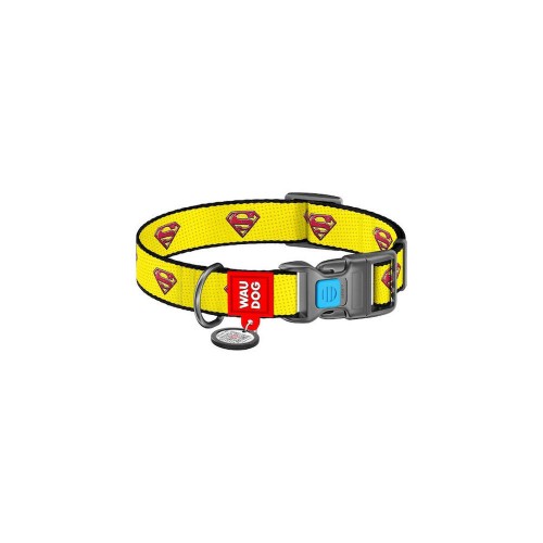 Wau Dog Περιλαίμιο με Smart ID & Πλαστικό Κούμπωμα - Superman Yellow- S