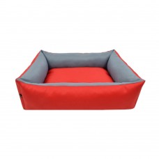 Woofmoda Κρεβάτι Πουφ Ορθογωνικό, Αδιάβροχο No.1 Κόκκινο για Σκύλους & Γάτες (37x32x20 cm)