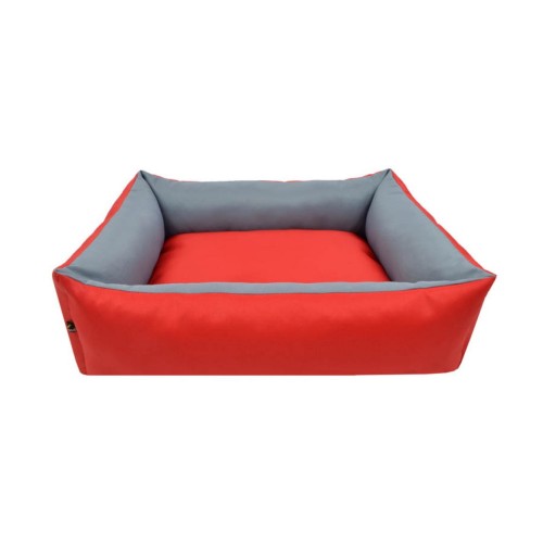 Woofmoda Κρεβάτι Πουφ Ορθογωνικό, Αδιάβροχο No.2 Κόκκινο για Σκύλους & Γάτες (45x40x20 cm)