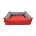 Woofmoda Κρεβάτι Πουφ Ορθογωνικό, Αδιάβροχο No.2 Κόκκινο για Σκύλους & Γάτες (45x40x20 cm)