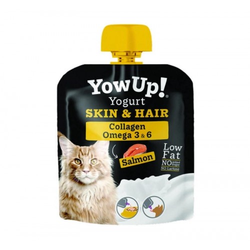 YowUp Cat Yogurt Pouch Skin & Hair Γιαούρτι Με Κολλαγόνο, Ω-3 & Ω-6 για Γάτες 85gr