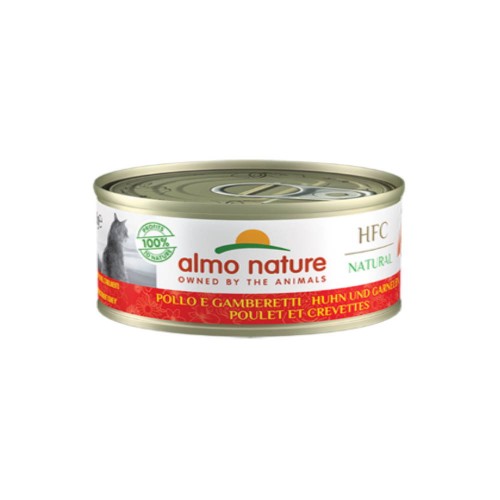 Almo Nature Cat Adult HFC Natural Κονσέρβα Κοτόπουλο & Γαρίδες 70gr