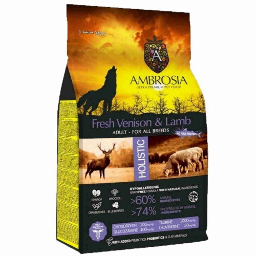 Ambrosia Grain Free Adult Fresh Venison & Lamb 2Kg