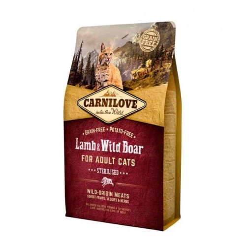 Carnilove Grain Free Cat Adult Lamb & Wild Boar 6Kg - Sterilised
