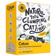 Cature Tofu Betonite Clumping Cat Litter Βιοδιασπώμενο Υπόστρωμα Υγιεινής για Γάτες 14L (5,6Kg)