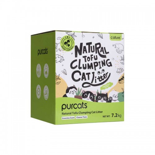 Cature Tofu Clumping Cat Litter Green Tea Scent Βιοδιασπώμενο Υπόστρωμα Υγιεινής για Γάτες 18Lt (7,2Kg)