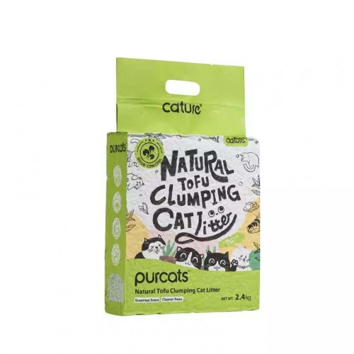 Cature Tofu Clumping Cat Litter Green Tea Scent Βιοδιασπώμενο Υπόστρωμα Υγιεινής για Γάτες 6Lt (2.4Kg)